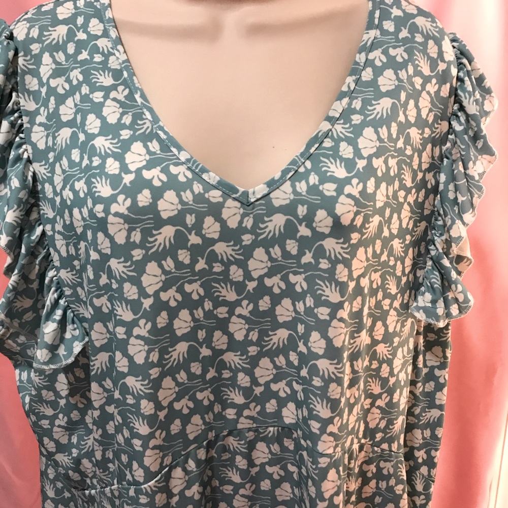 Lovely Ruffled Cap-sleeves tunic sz 3X